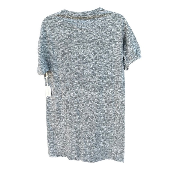 Rylee + Cru Ocean Waves T-Shirt Dress Gray White Short Sleeve Small NWT - Picture 4 of 10